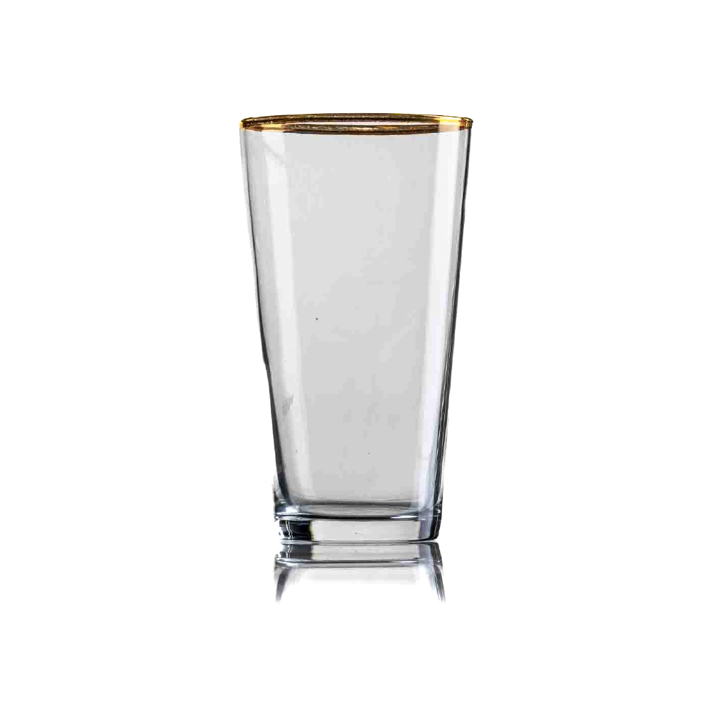 Beer Pint glass vase 35 cl. with golden rim and possibility of printing or engraving